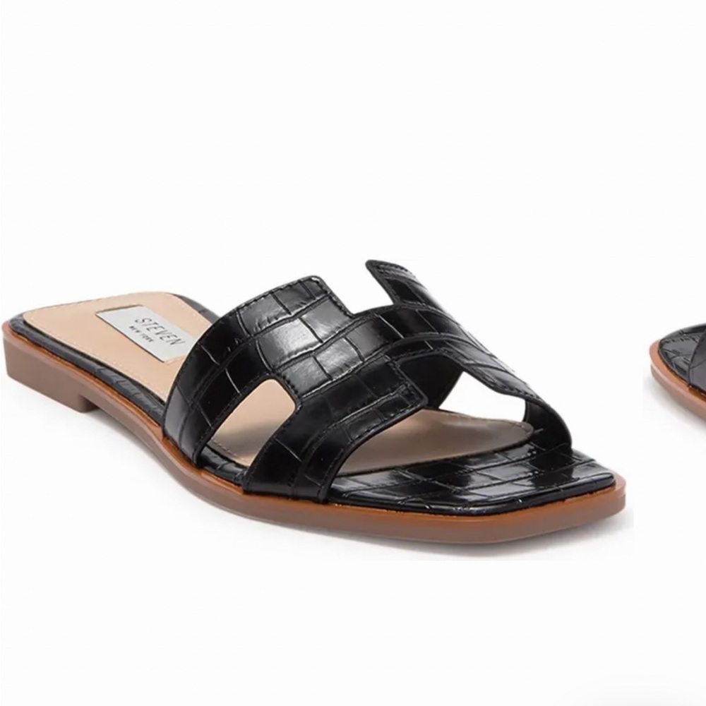 Steven New York Harlien Croc Embossed Slide Sandal
